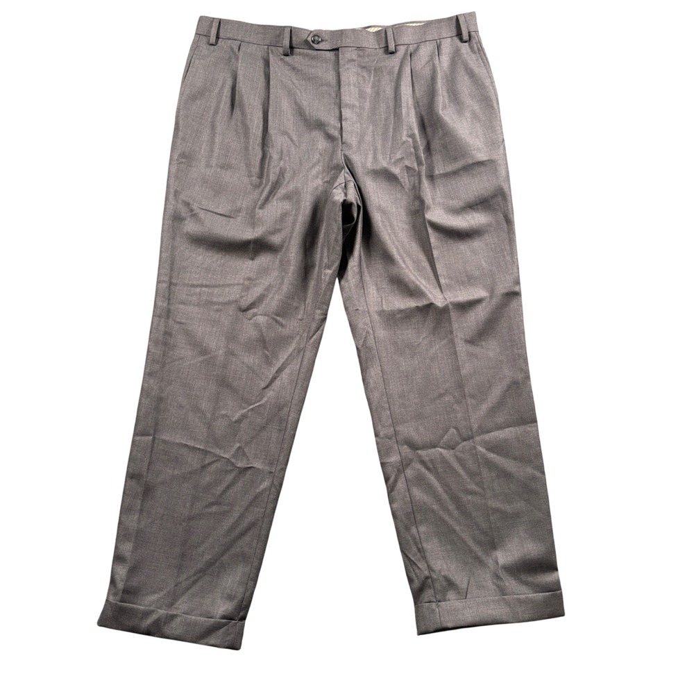 Lauren Ralph Lauren Dress Pants Men 38x28 (Tag 40x30) Gray Pleated Cuffed